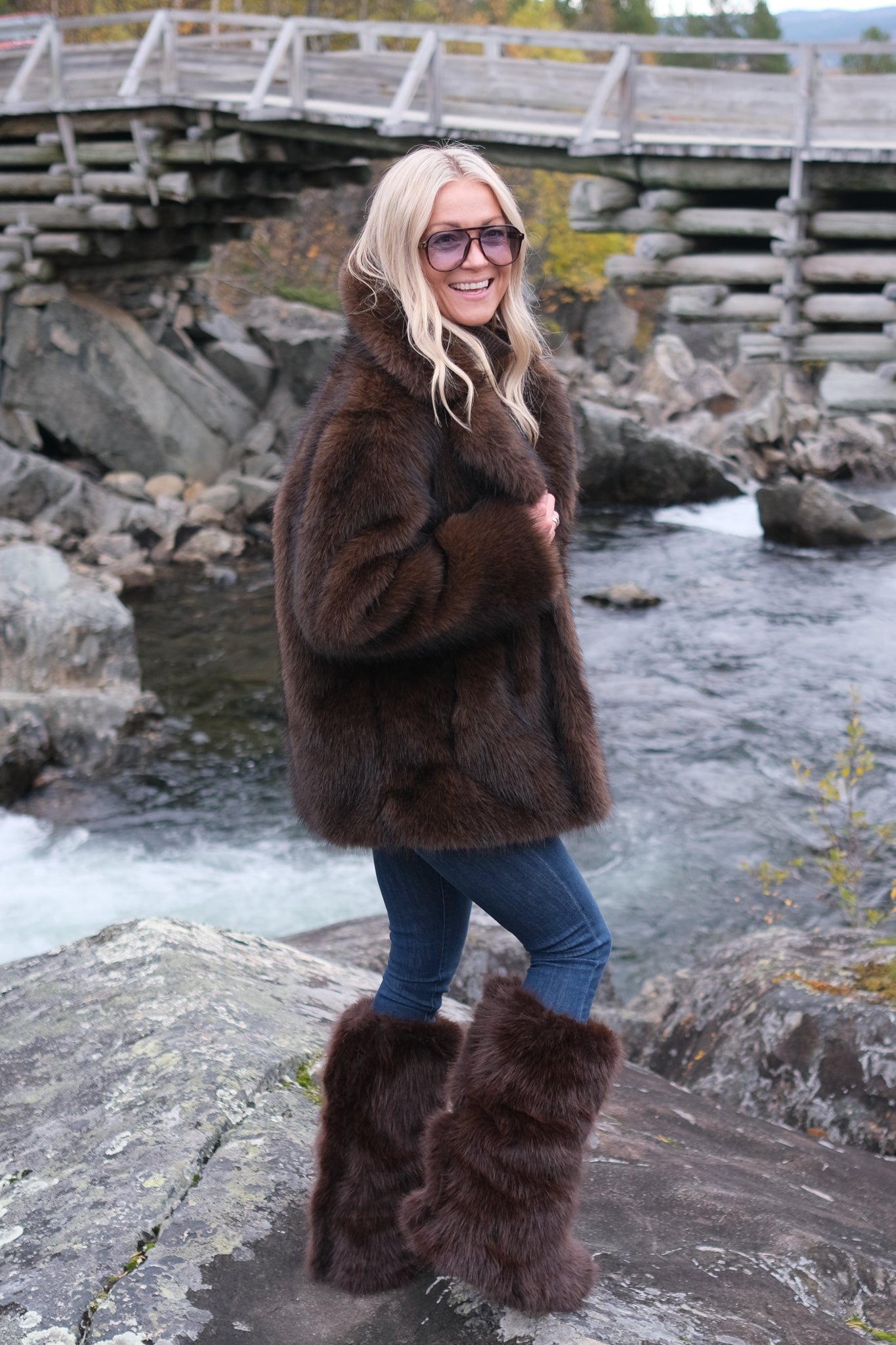 Noma X Samsara Fuskepelsjakke Brun