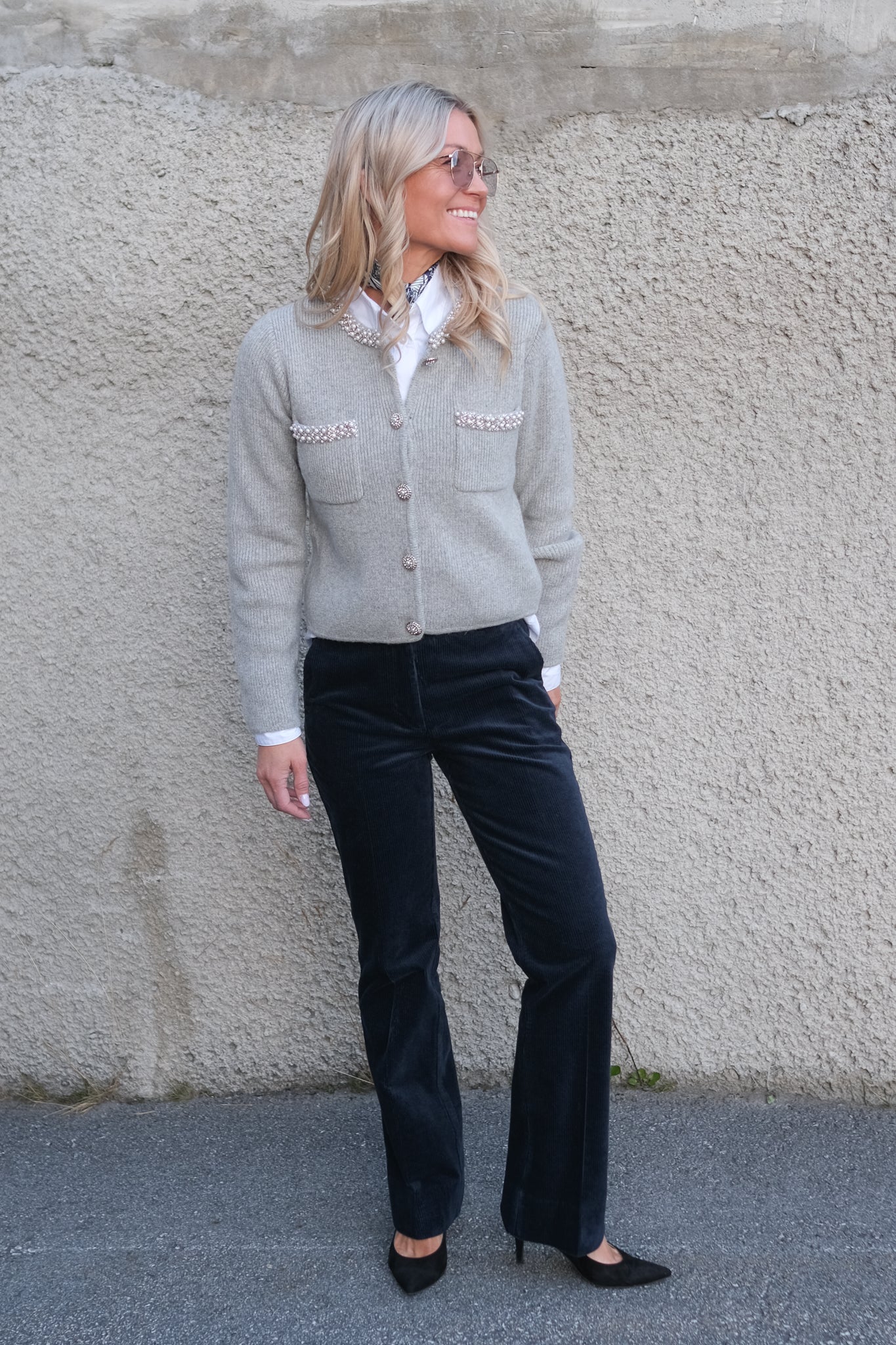 Garvi Cardigan Gris Chine