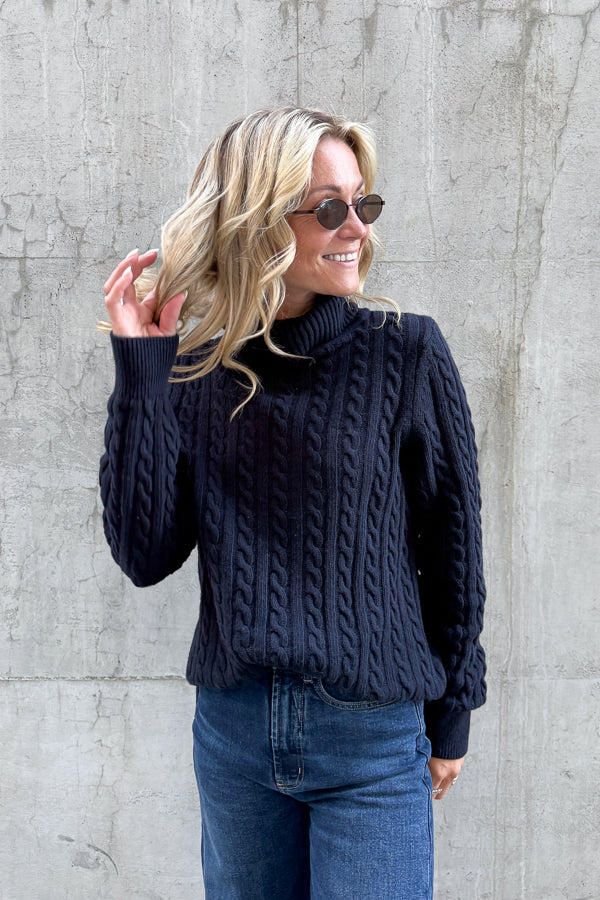Ambleside Cable Knitted Jumper Navy