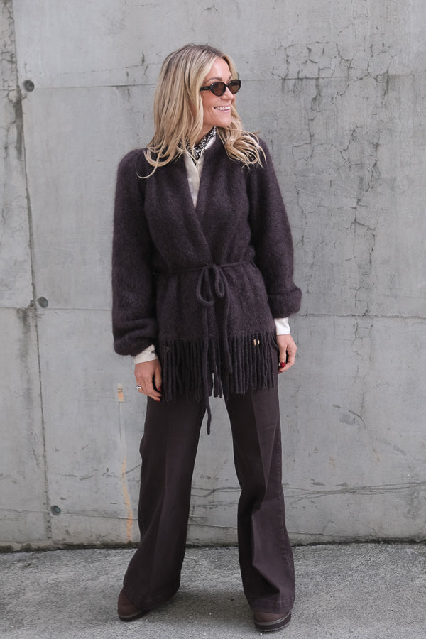 Fidele Chunky Cardigan Dark Brown