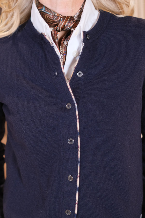 Pendle Knitted Cardigan Navy