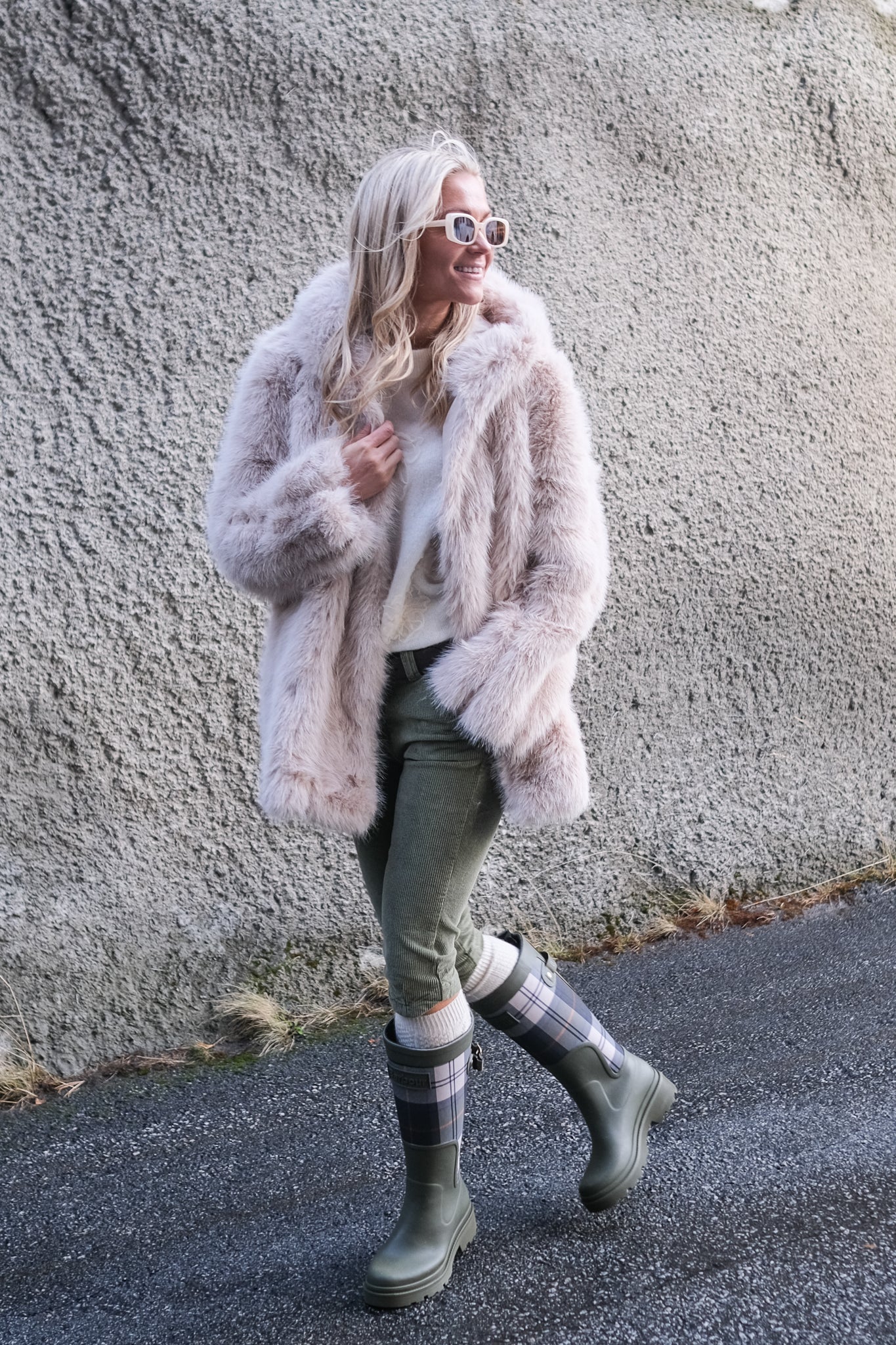 Dena Tall Welly Boots Tartan