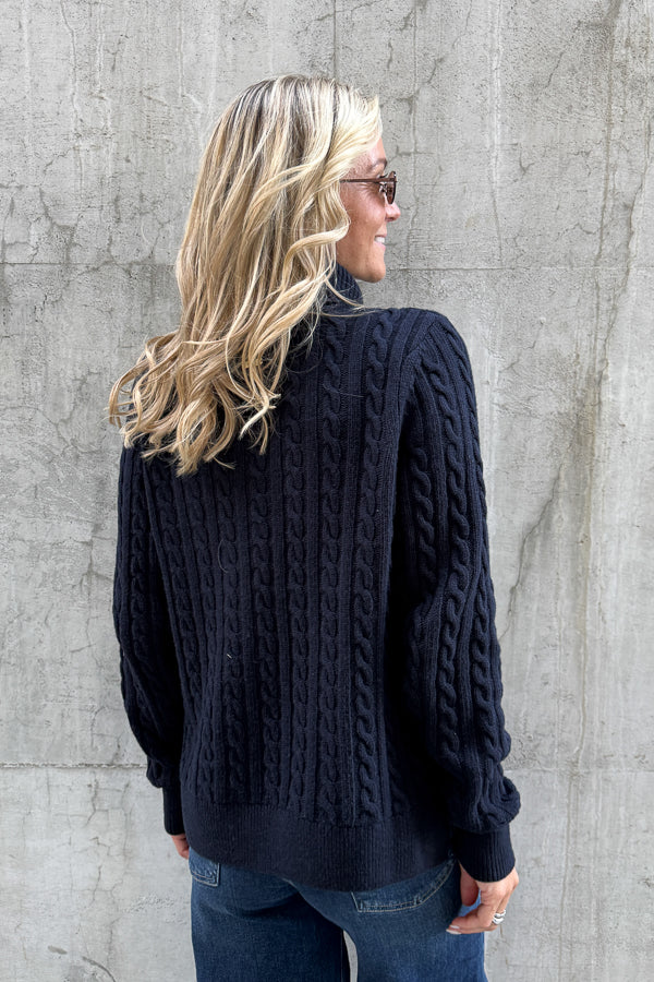 Ambleside Cable Knitted Jumper Navy