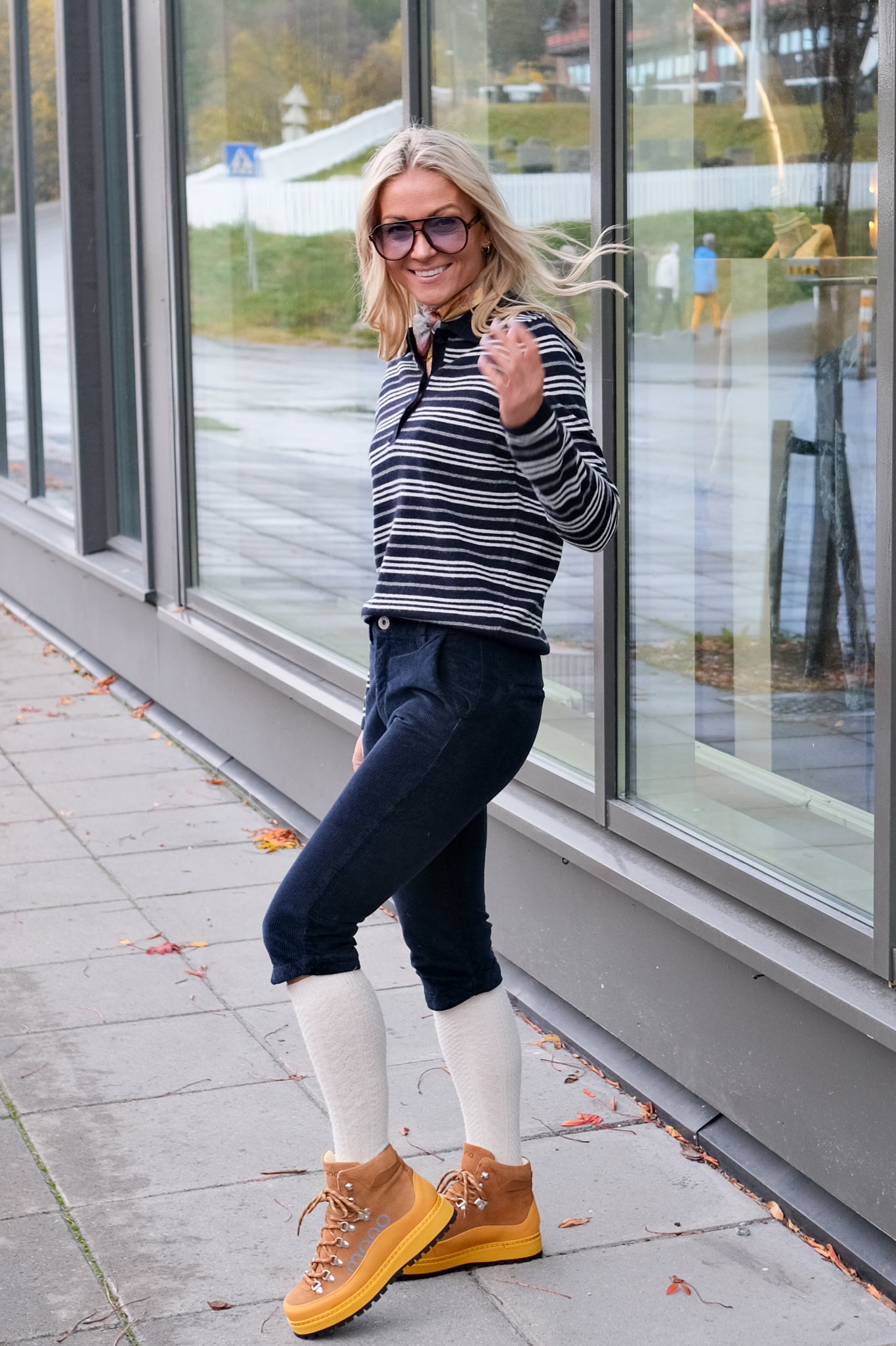 Cassie Stripe Dark Navy Multi