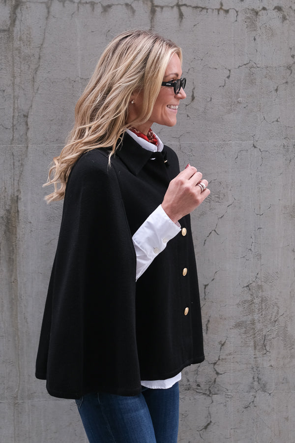 Maryan Knit Poncho Black