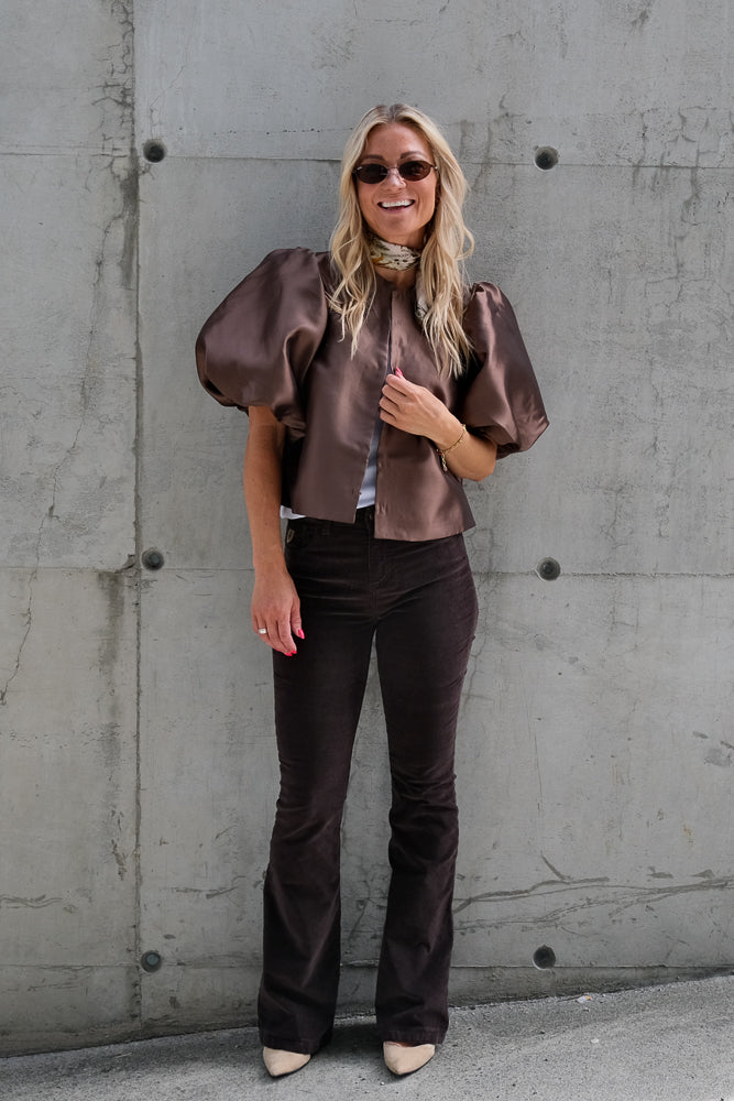 Cleo Puff Sleeve Blouse Chocolate