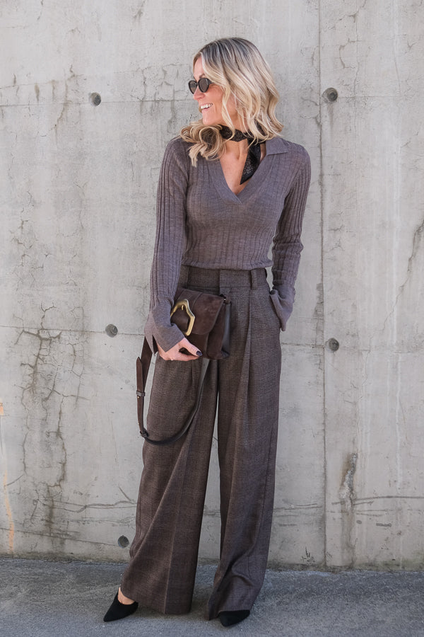 Maelle Trousers Brown Check