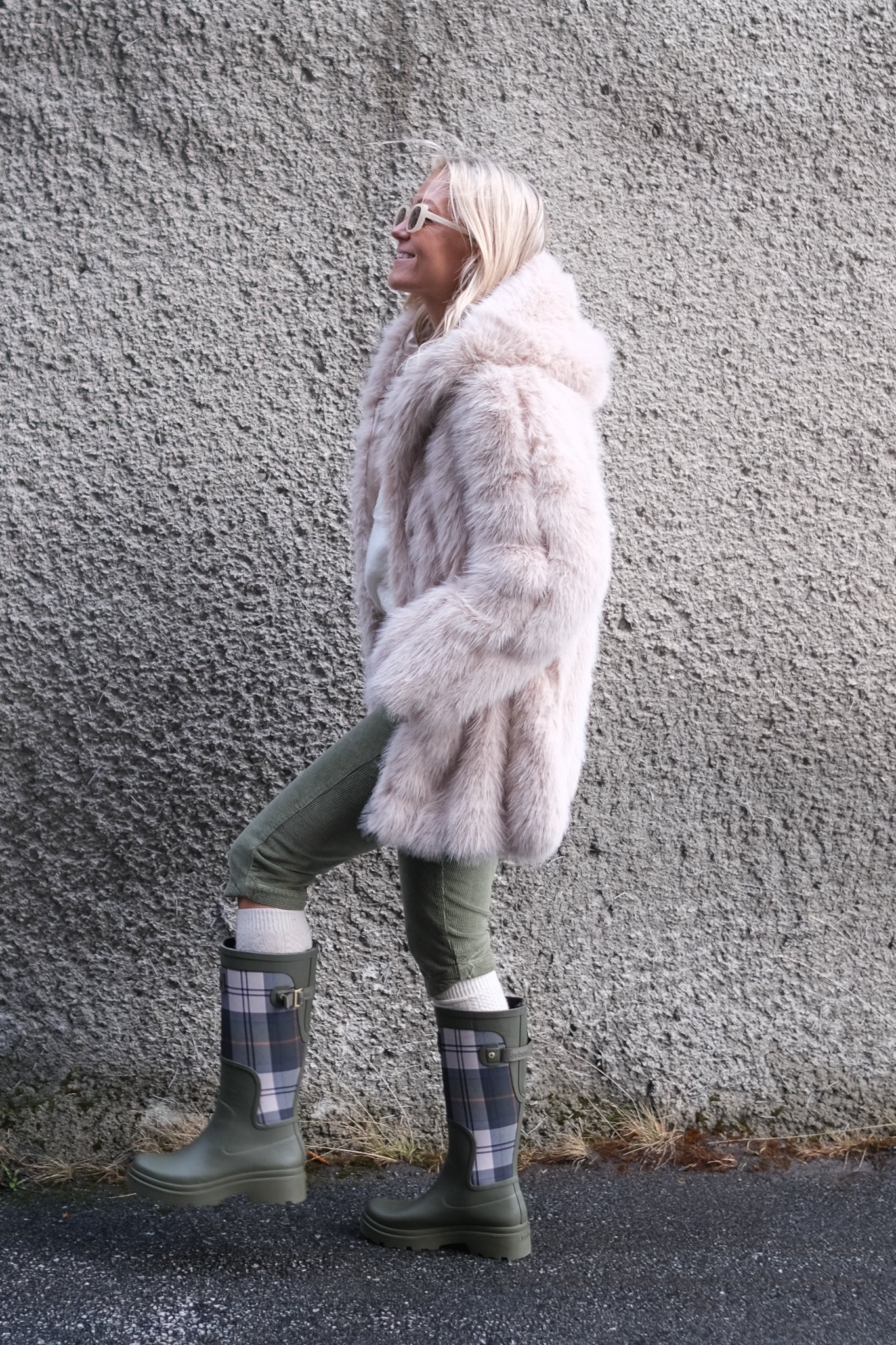 Dena Tall Welly Boots Tartan