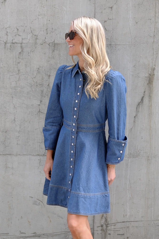 Denim Mini Dress French Blue