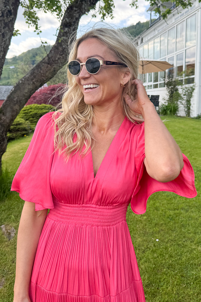 Angie solid Dress Long Pink