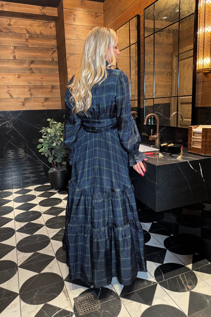 Check Showpiece Dress Green Check