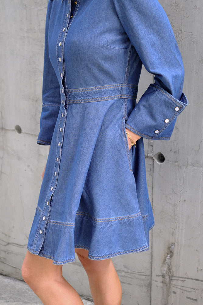 Denim Mini Dress French Blue