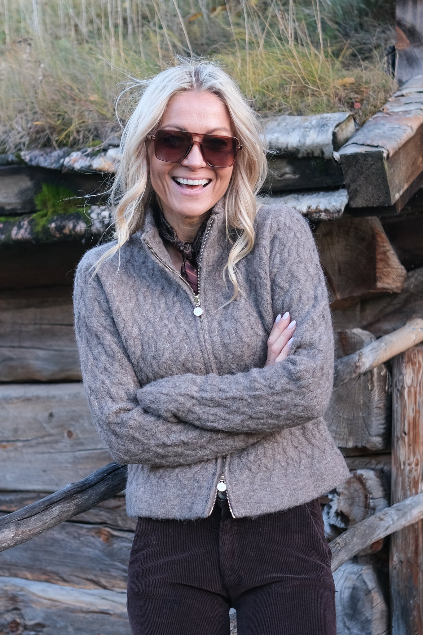 Nelly Alpaca Cardigan Walnut