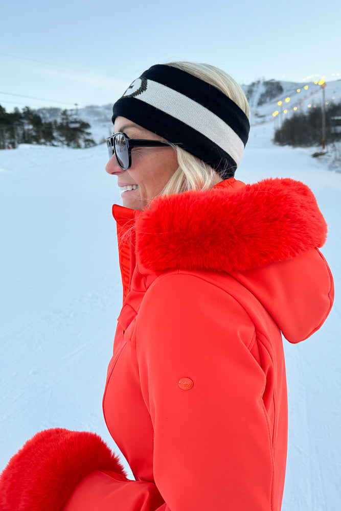 Angele Faux Border Ski Suit Orange