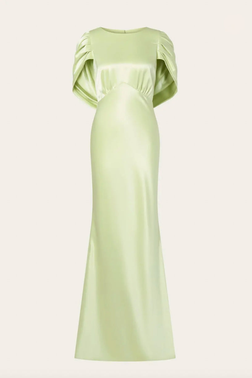 Louise Draped Back Maxi Dress Pistachio