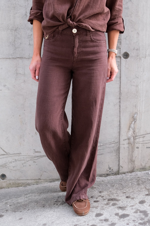 Culotte Linen Pants Chocolate Martini