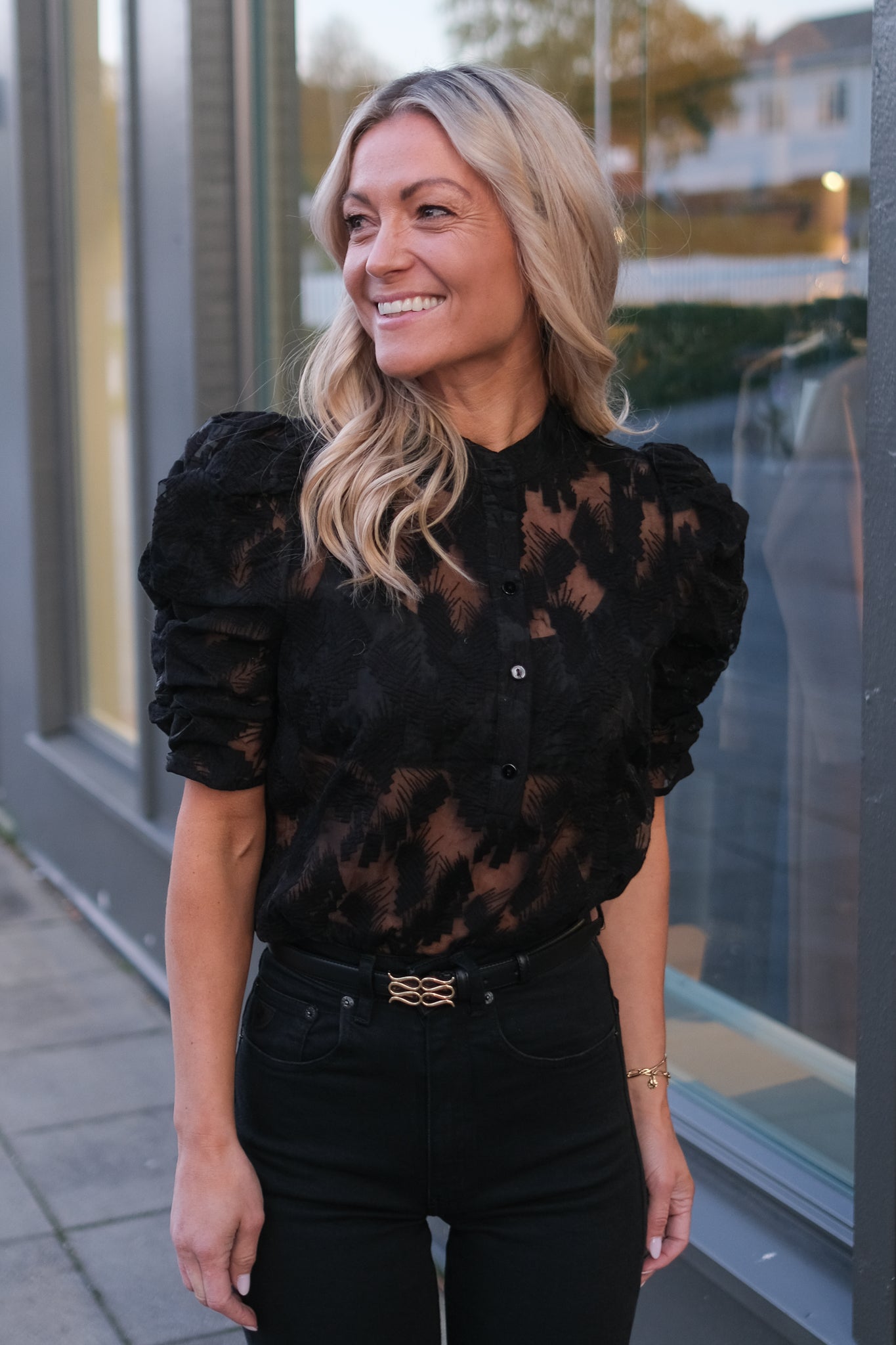 Monogram Leather Belt Black