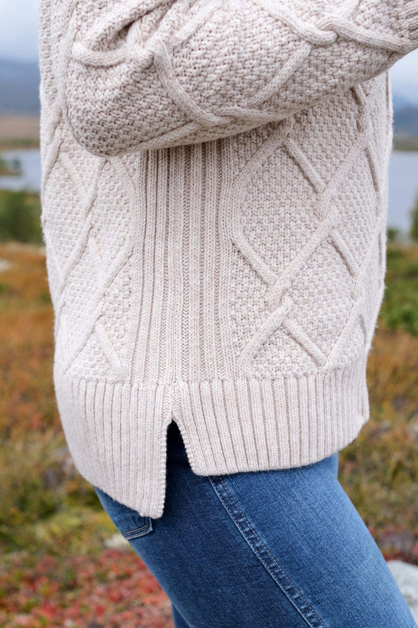 Burne Roll Neck Knitted Jumper Oatmeal