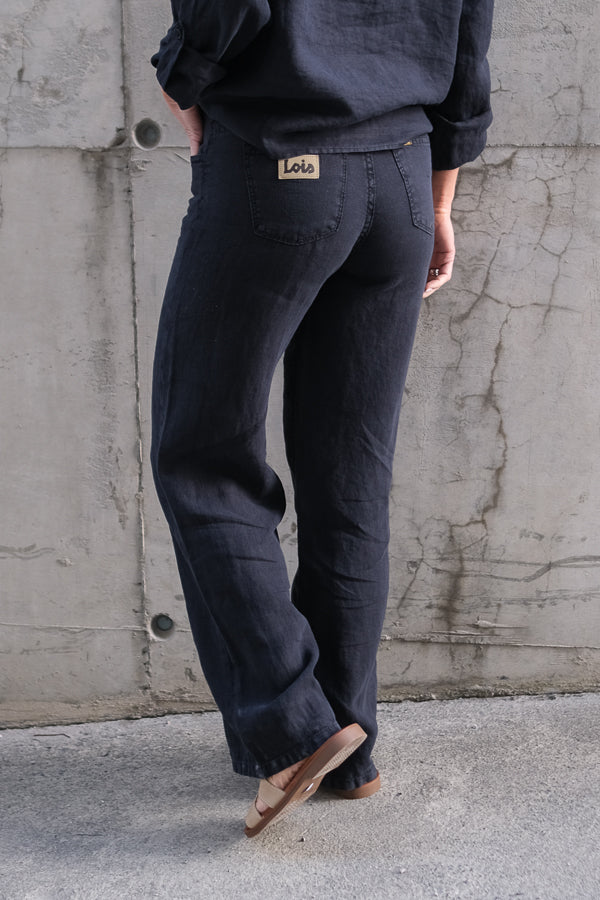 Culotte Linen Pants Navy