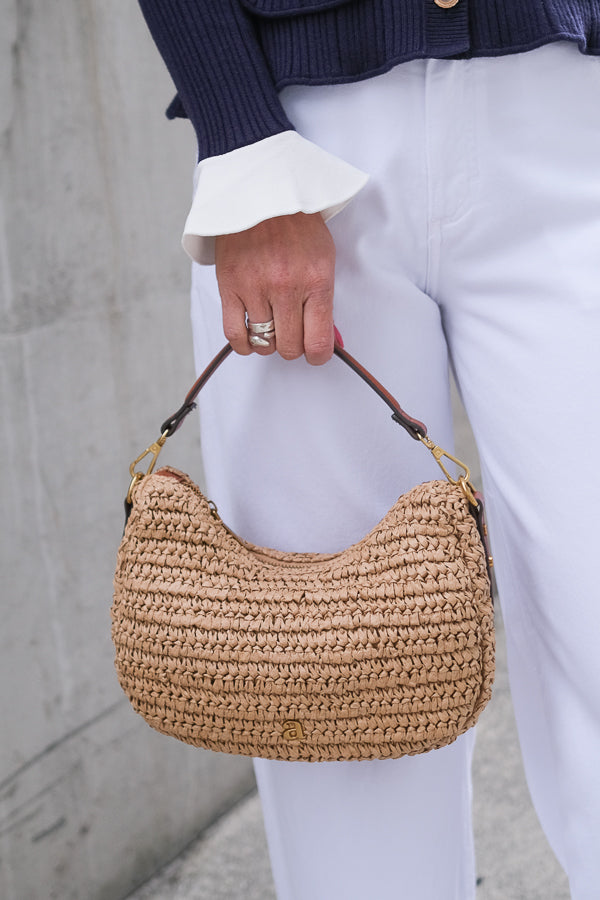 Raffia Shoulder Bag Brown