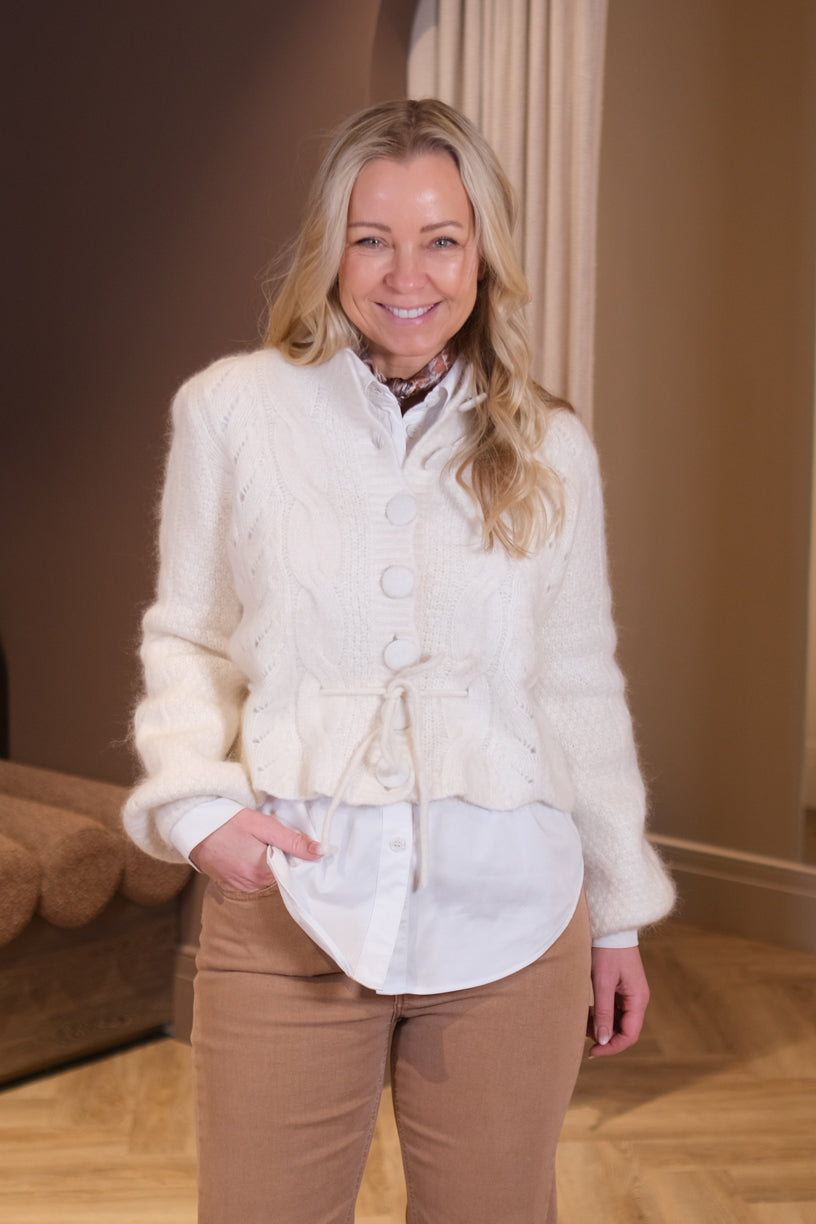 Sophia Chunky Cardigan Bright White