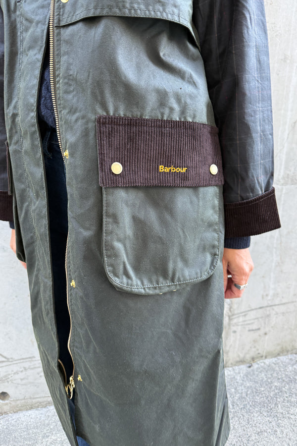 Checked Kirklees Wax Jacket Olive