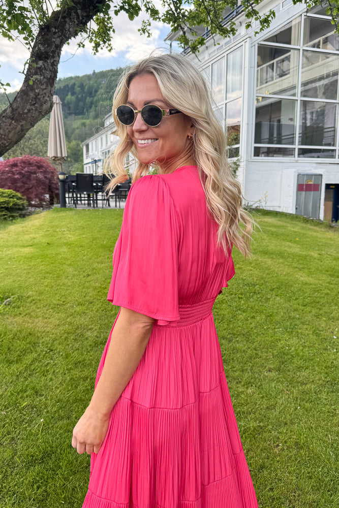 Angie solid Dress Long Pink