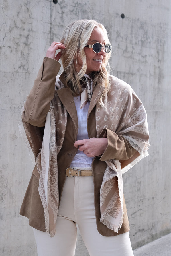 Suellen Fitted Suede Blazer Petrified Oak