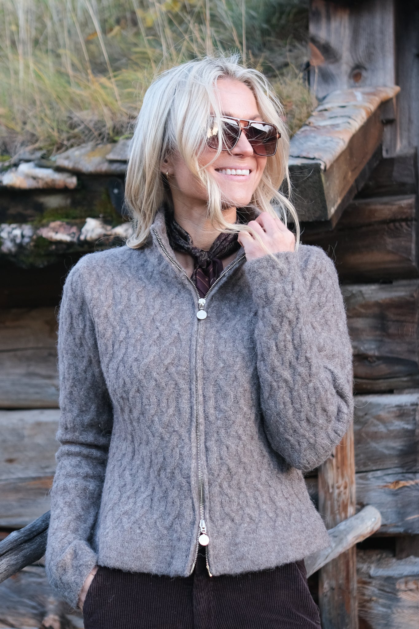 Nelly Alpaca Cardigan Walnut