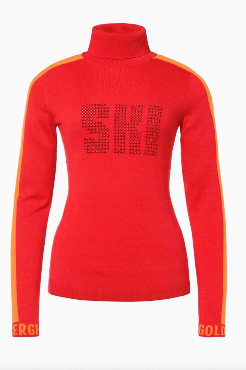 Lucia Long Sleeve Knit Sweater Flame