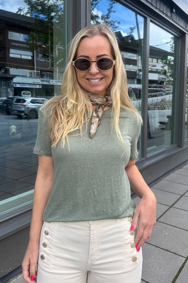 Jane Linen Tee Green