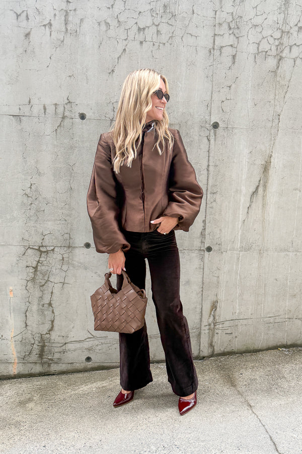 Vendela Balloon Sleeve Jacket Dark Brown