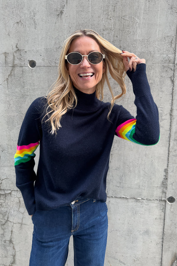 Sweater Navy Multicolour Stripes