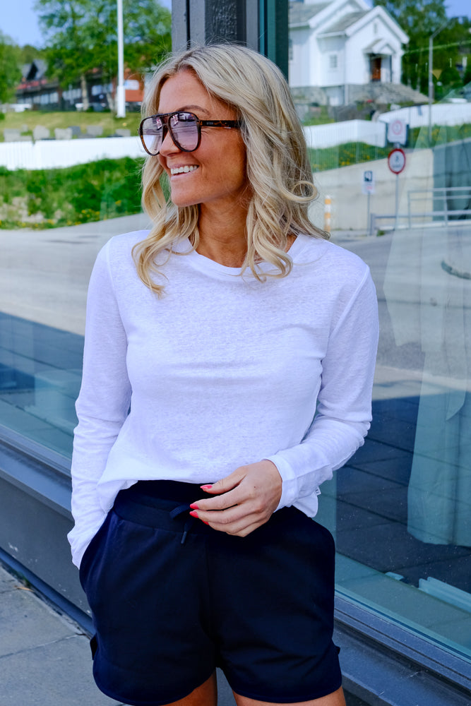 Jacqueline Linen Long Sleeve White