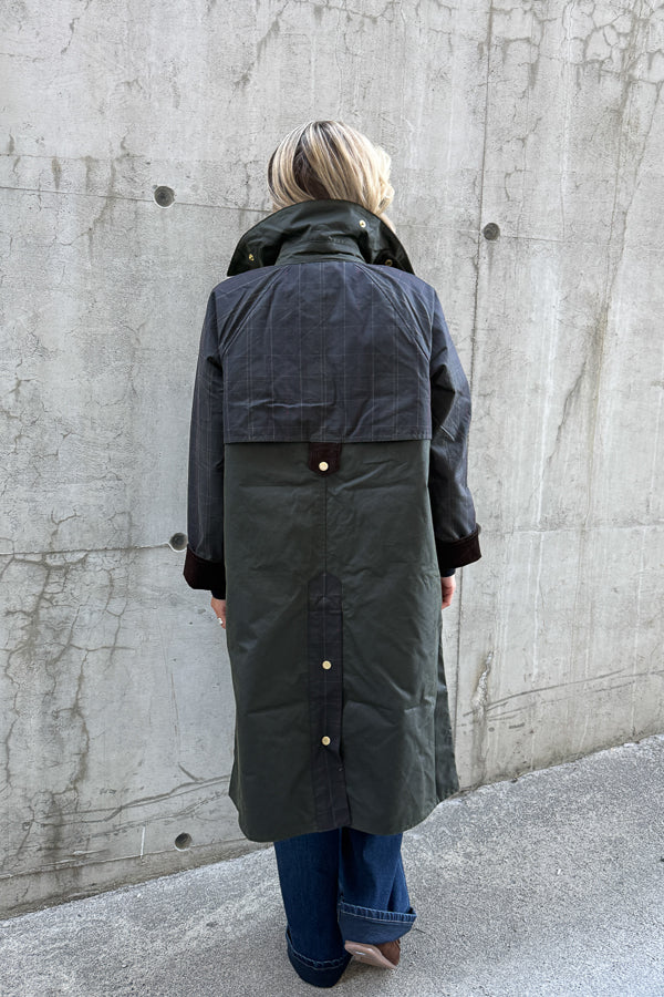 Checked Kirklees Wax Jacket Olive