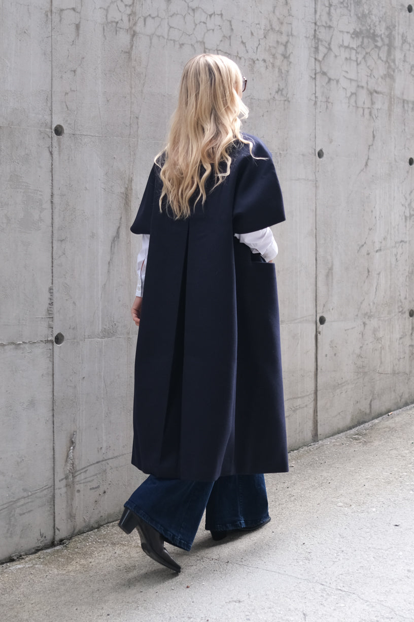 Long Mok Coat Navy