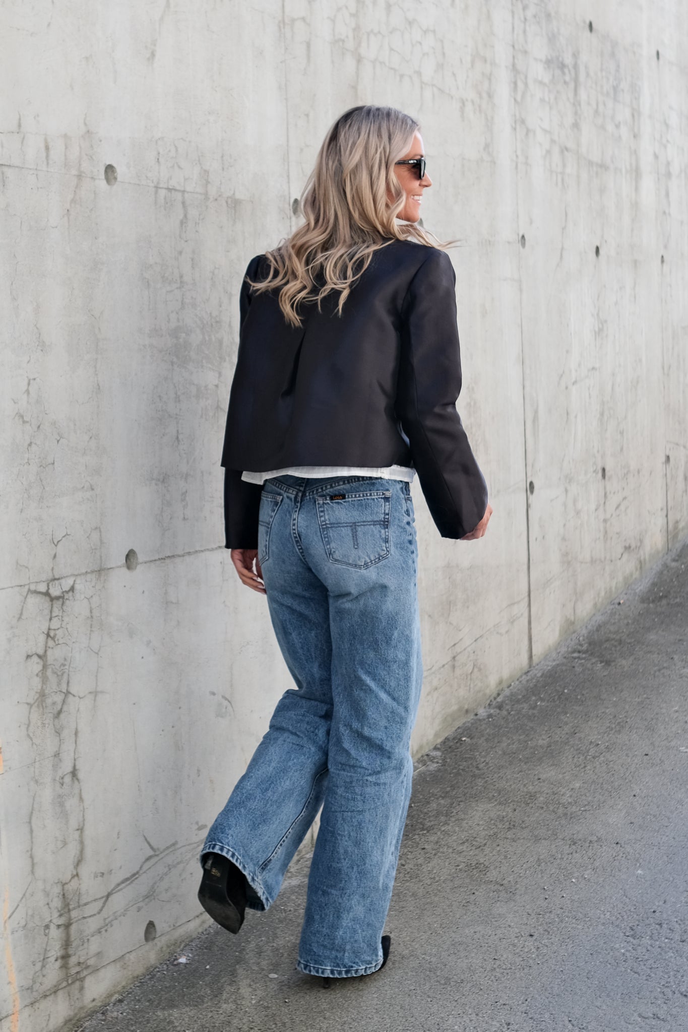 Ruthie Cropped Long Sleeve Blouse Black