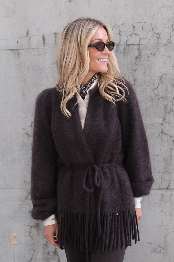 Fidele Chunky Cardigan Dark Brown