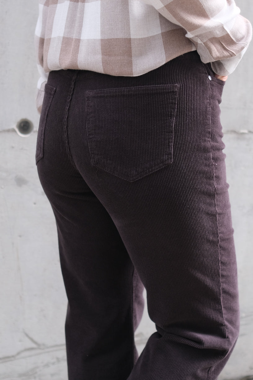 Odette Regular Dark Coffee Corduroy