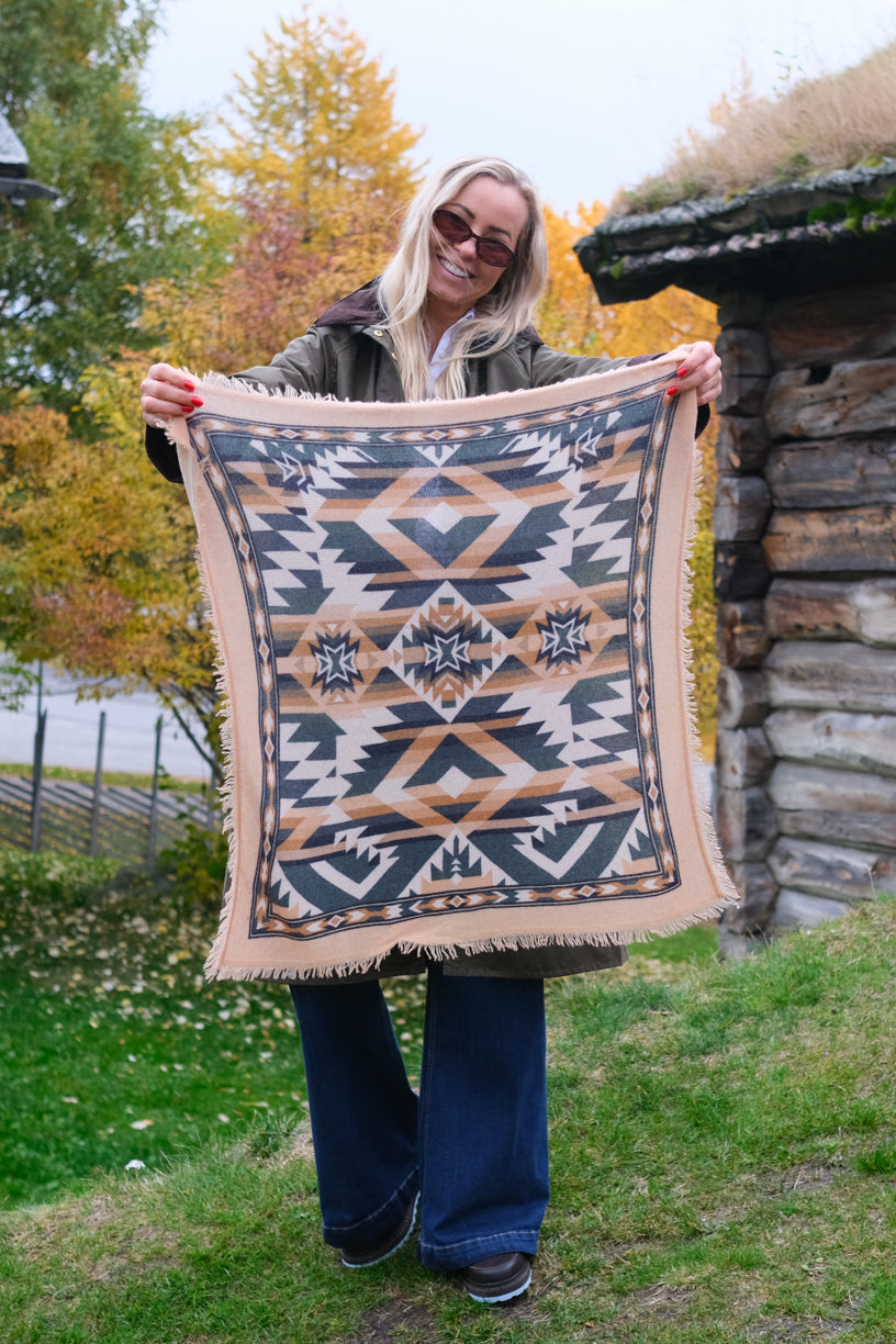 Cashmere Scarf Square Rio Dark Green