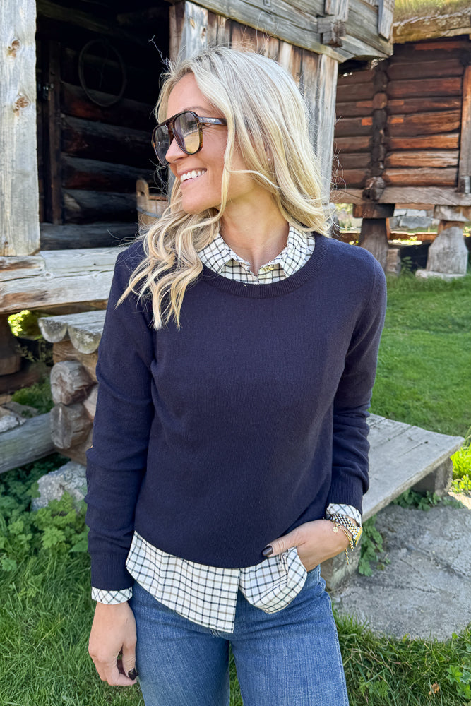 Pendle Crew Knitted Jumper Navy