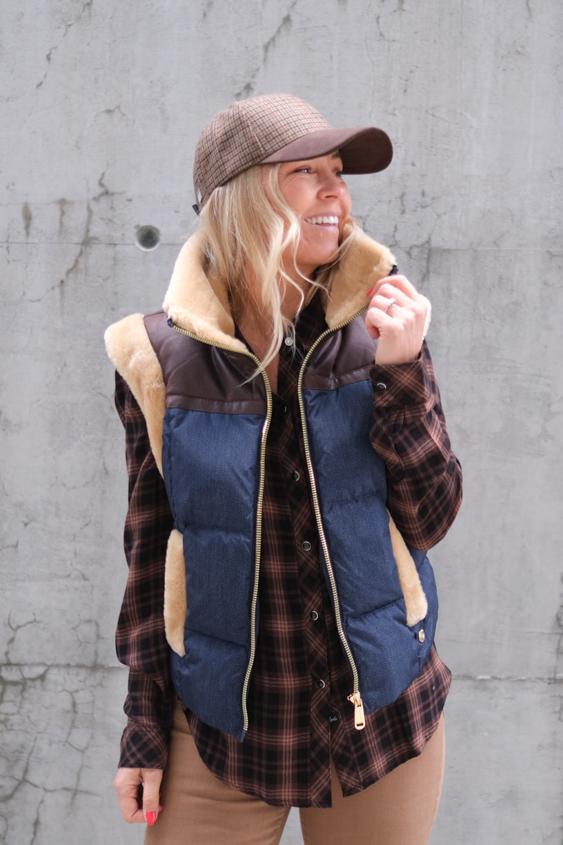 Aya Bodywarmer Raw Denim