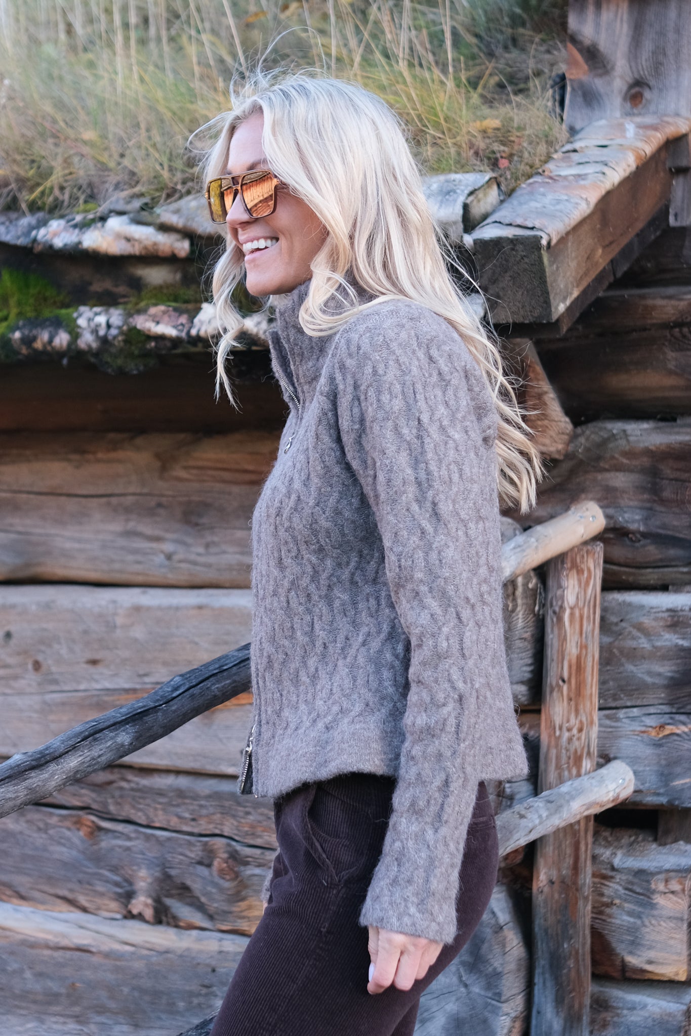 Nelly Alpaca Cardigan Walnut