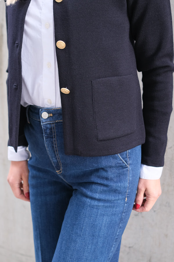 Stina Knitted Cardigan Navy