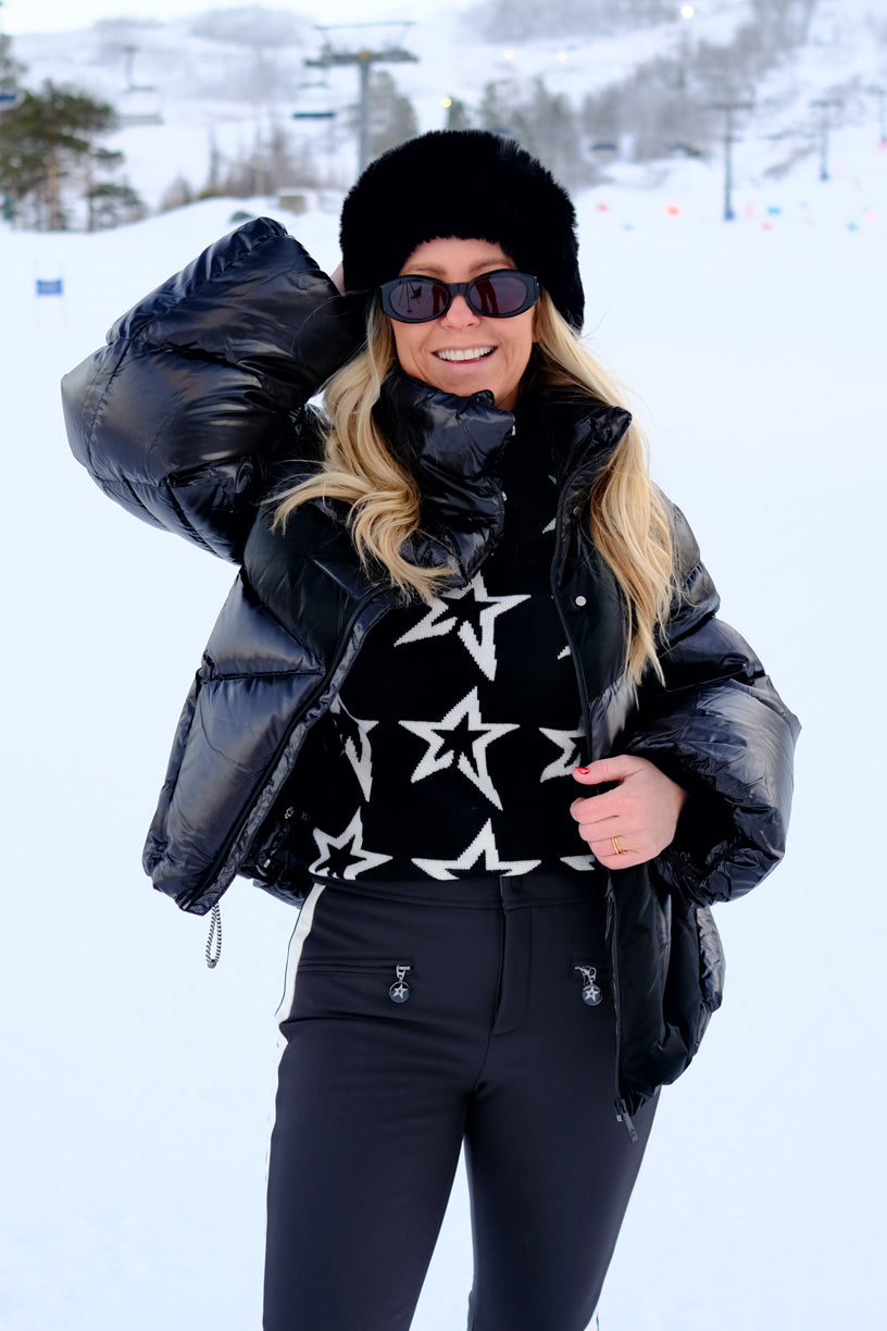 Star Dust Sweater Black Snow White Star