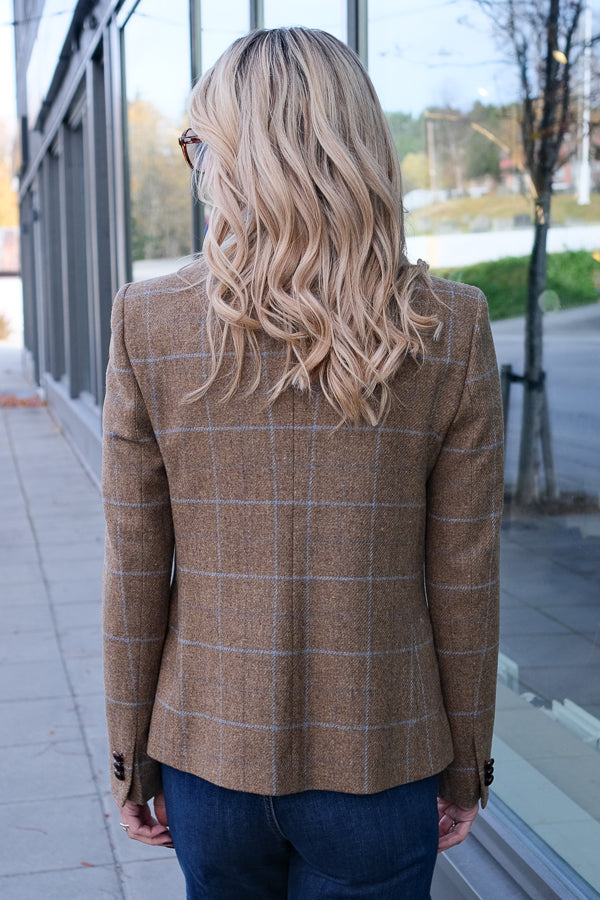 Remi B Check Blazer Beige