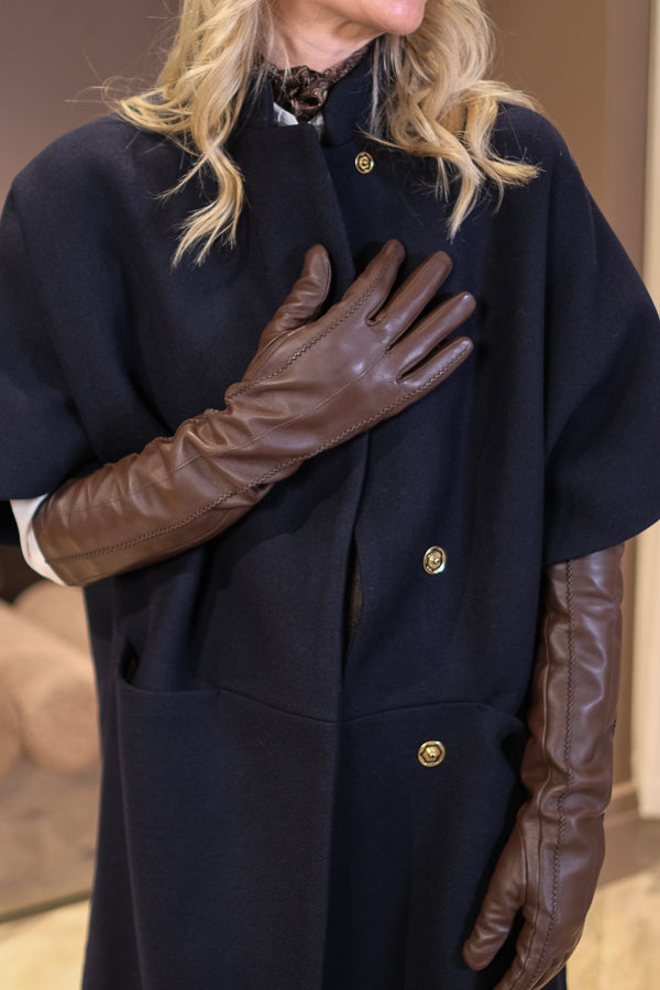 Lange Skinnhansker Brun