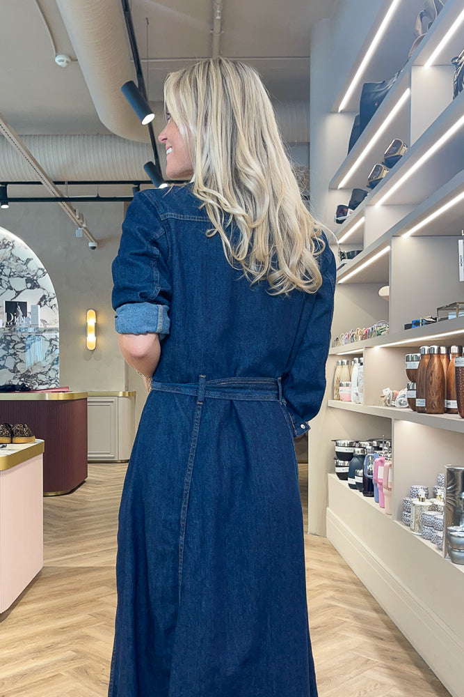 Elisa Belted Denim Dress