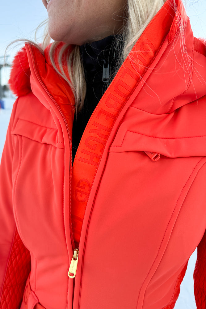 Angele Faux Border Ski Suit Orange