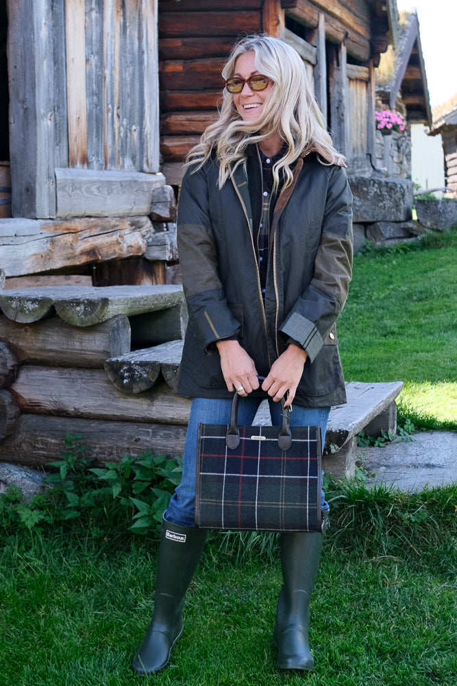 Barrhill Tartan Tote Bag Olive